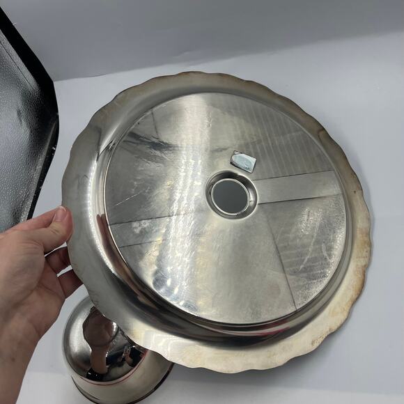 Vintage Silver Plated Chips N Dip Decorative Etched Serving Tray Bridgerton - Picture 6 of 11